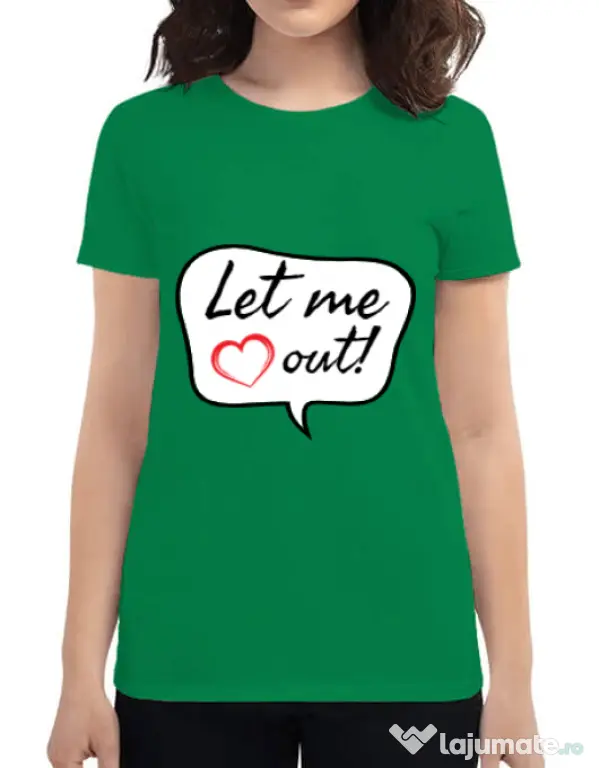 Tricou ADLER dama Let me out Verde mediu