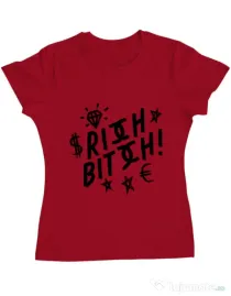 Tricou ADLER dama Rich bitch Rosu