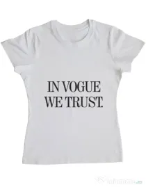 Tricou ADLER dama In vogue we trust Alb