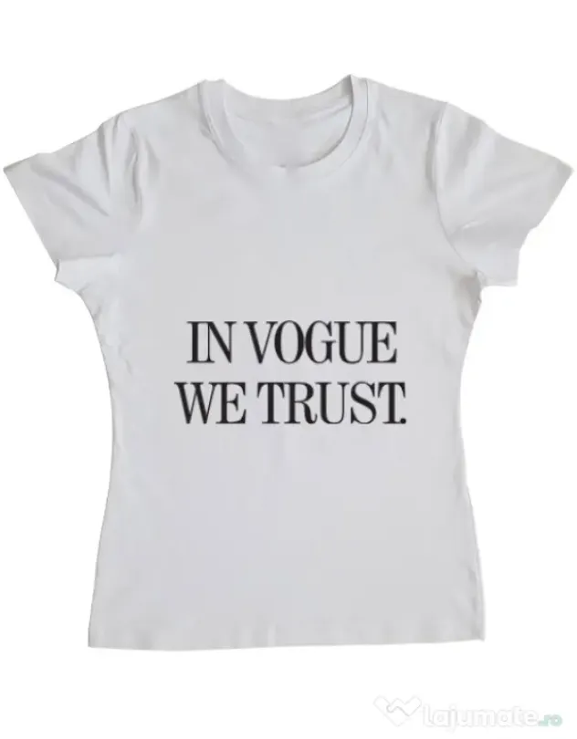 Tricou ADLER dama In vogue we trust Alb