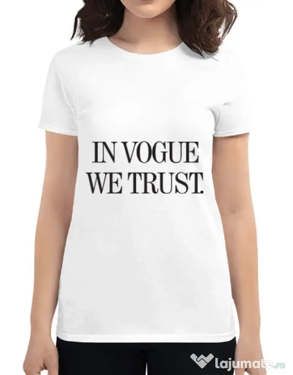 Tricou ADLER dama In vogue we trust Alb