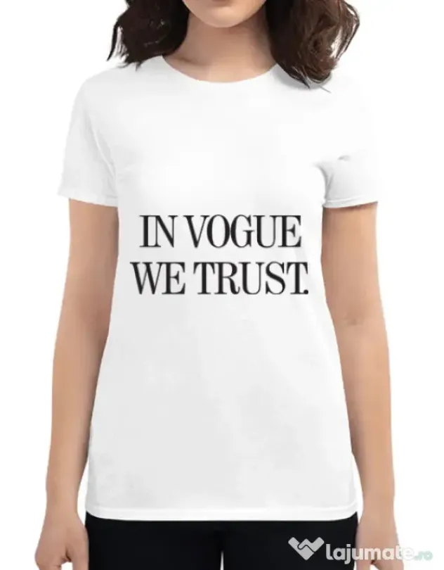 Tricou ADLER dama In vogue we trust Alb
