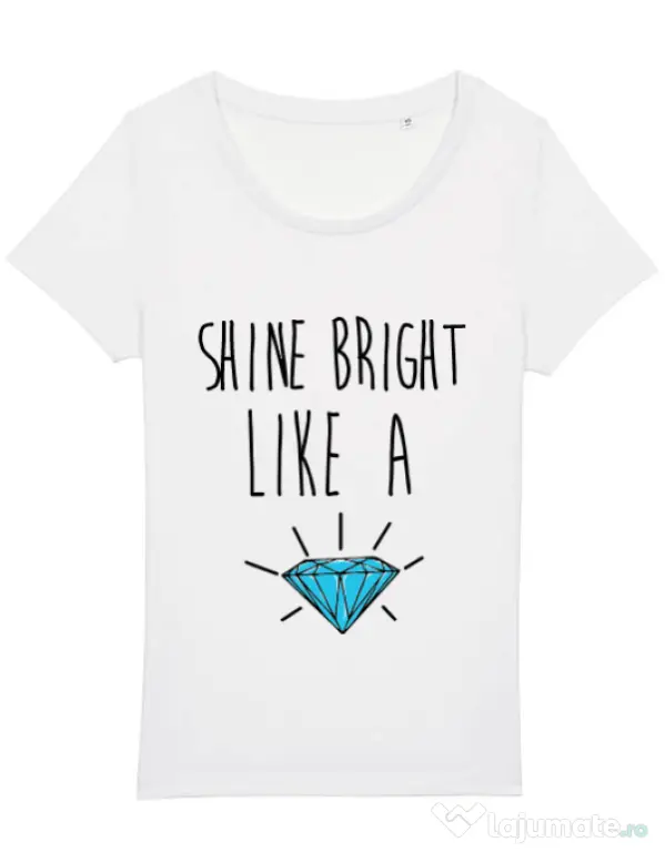 Tricou STANLEY STELLA dama Shine bright like a diamond Alb