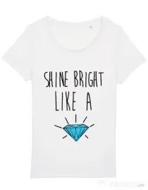 Tricou STANLEY STELLA dama Shine bright like a diamond Alb