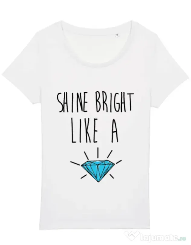 Tricou STANLEY STELLA dama Shine bright like a diamond Alb