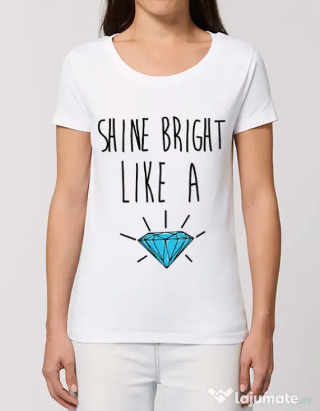 Tricou STANLEY STELLA dama Shine bright like a diamond Alb