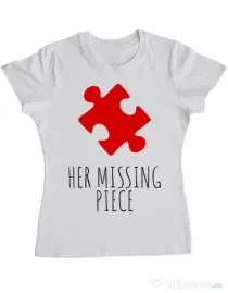 Tricou ADLER dama Her missing piece Alb