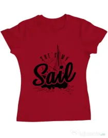 Tricou ADLER dama She s my sail Rosu