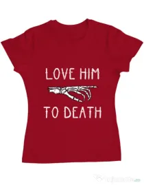 Tricou ADLER dama Love him to death Rosu