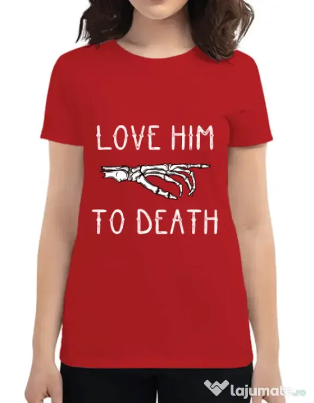 Tricou ADLER dama Love him to death Rosu
