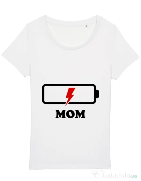 Tricou STANLEY STELLA dama Mom battery Alb