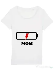 Tricou STANLEY STELLA dama Mom battery Alb 
