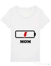 Tricou STANLEY STELLA dama Mom battery Alb
