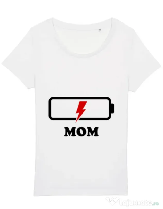 Tricou STANLEY STELLA dama Mom battery Alb