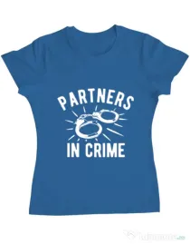 Tricou ADLER dama Partners in crime 2 Albastru azuriu