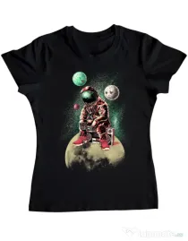 Tricou ADLER dama Astronaut - DJ Negru