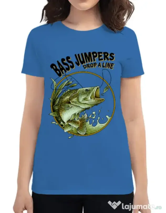 Tricou ADLER dama Bass jumpers drop a line Albastru azuriu