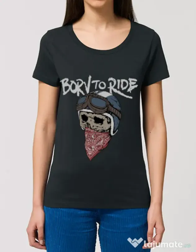 Tricou STANLEY STELLA dama Born to ride Negru