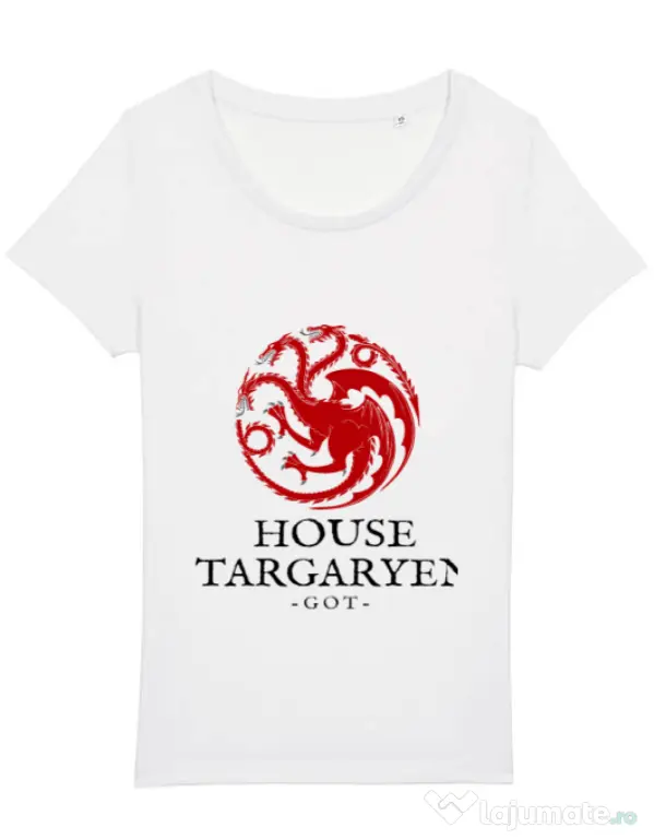 Tricou STANLEY STELLA dama House Targaryen Alb