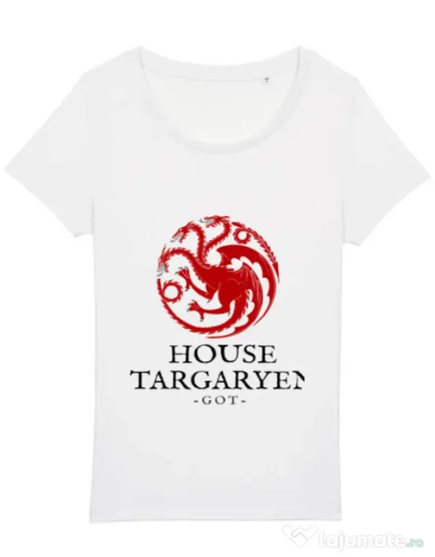 Tricou STANLEY STELLA dama House Targaryen Alb