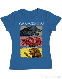 Tricou ADLER dama War is coming Albastru azuriu