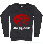 Bluza ADLER dama Fire and Blood Targaryen Negru melanj 