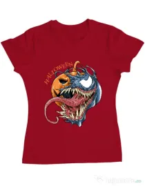 Tricou ADLER dama Halloween Venom Rosu