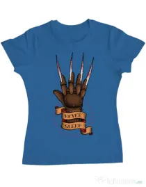 Tricou ADLER dama Never sleep Albastru azuriu