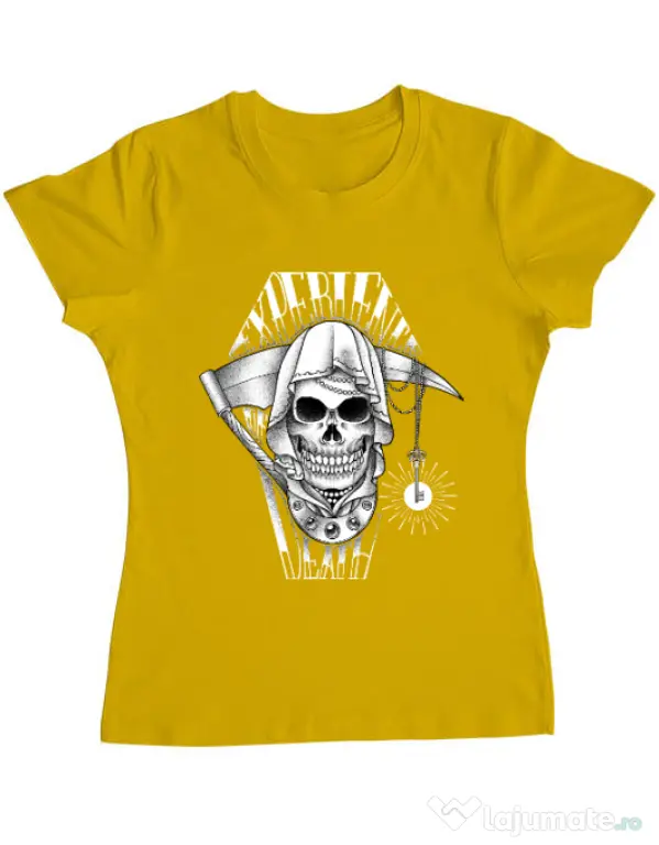 Tricou ADLER dama Experience death Galben