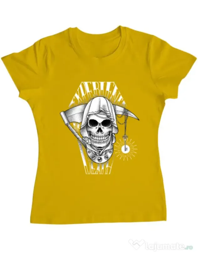 Tricou ADLER dama Experience death Galben