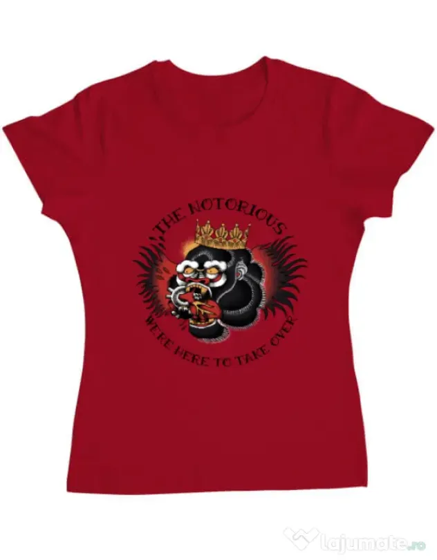 Tricou ADLER dama The notorious Rosu