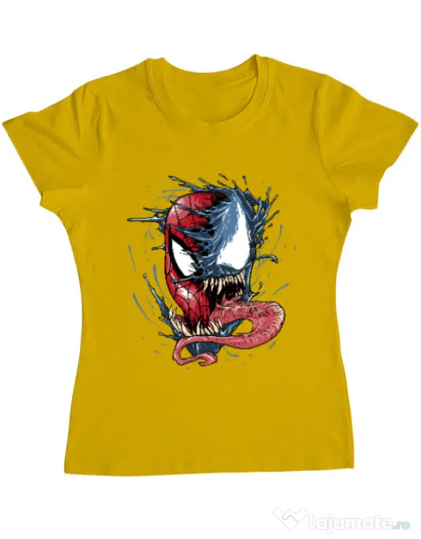 Tricou ADLER dama Venom vs Spiderman Galben