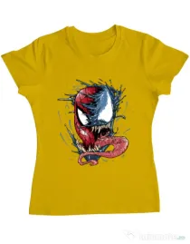 Tricou ADLER dama Venom vs Spiderman Galben