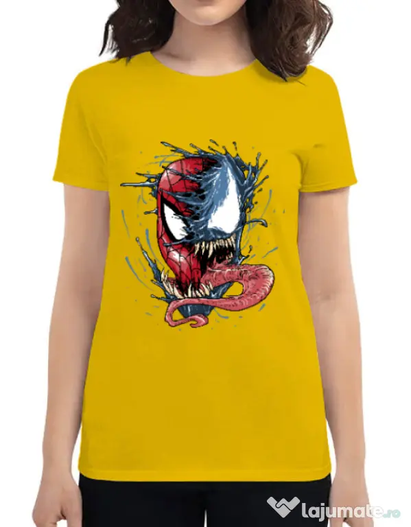 Tricou ADLER dama Venom vs Spiderman Galben