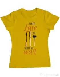 Tricou ADLER dama Always late Galben