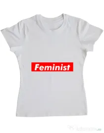 Tricou ADLER dama Feminist Alb
