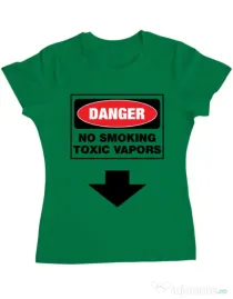 Tricou ADLER dama Danger No Smoking Verde mediu