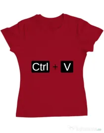 Tricou ADLER dama Ctrl Paste Rosu