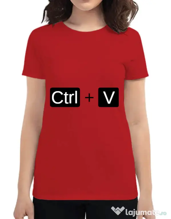 Tricou ADLER dama Ctrl Paste Rosu