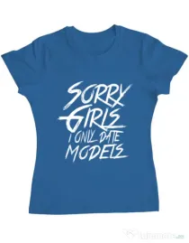 Tricou ADLER dama Sorry girls Albastru azuriu