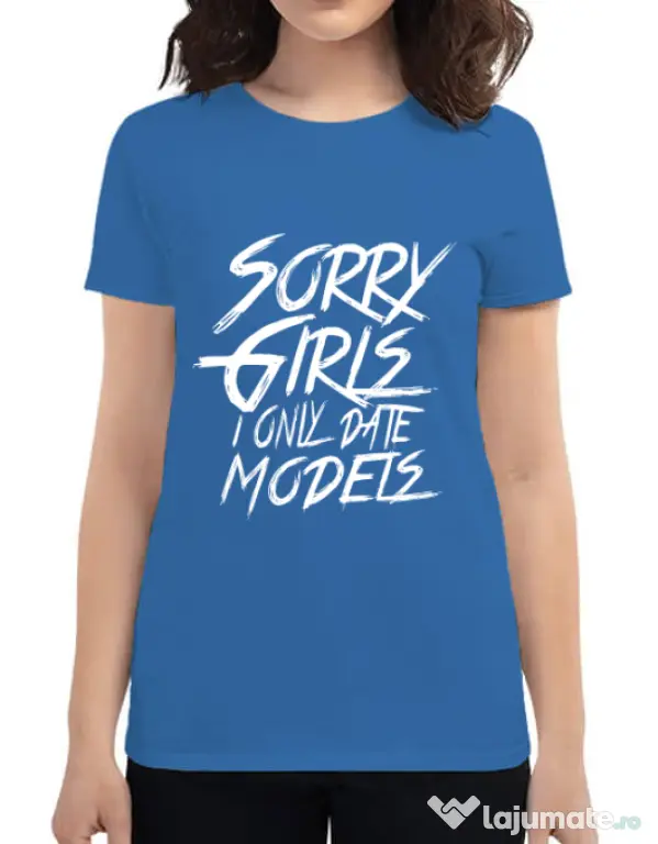 Tricou ADLER dama Sorry girls Albastru azuriu