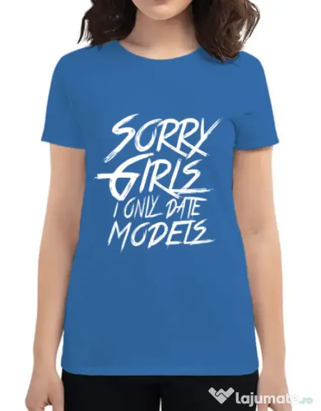Tricou ADLER dama Sorry girls Albastru azuriu