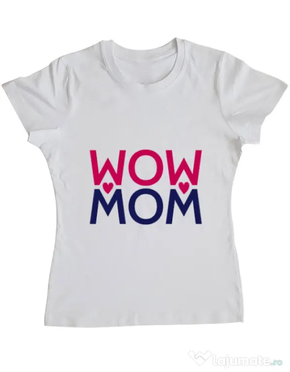 Tricou ADLER dama Wow mom Alb