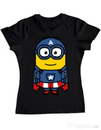 Tricou ADLER dama Captain minion Negru