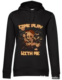 Hoodie dama cu gluga Come play with me Negru
