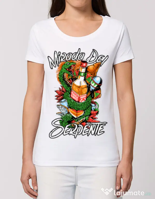 Tricou STANLEY STELLA dama Mirada Del Serpiente Alb