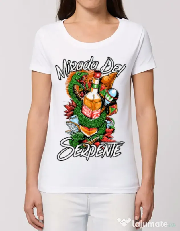 Tricou STANLEY STELLA dama Mirada Del Serpiente Alb