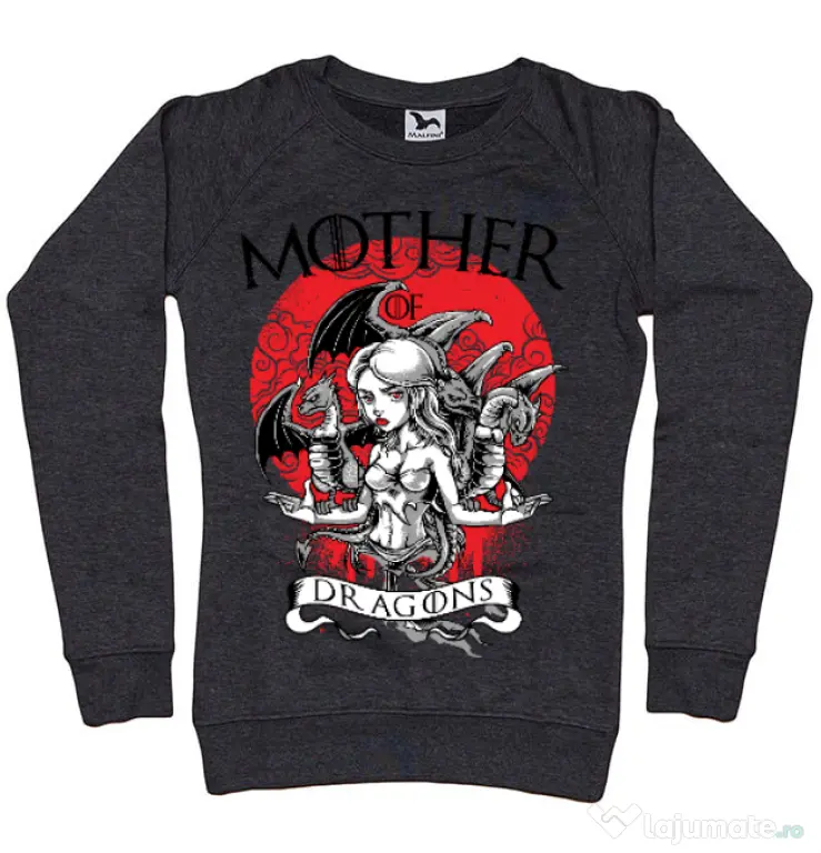 Bluza ADLER dama Mother of dragons Negru melanj
