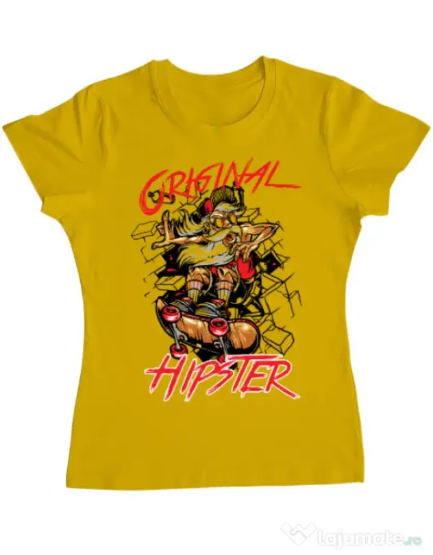 Tricou ADLER dama Original hipster Galben