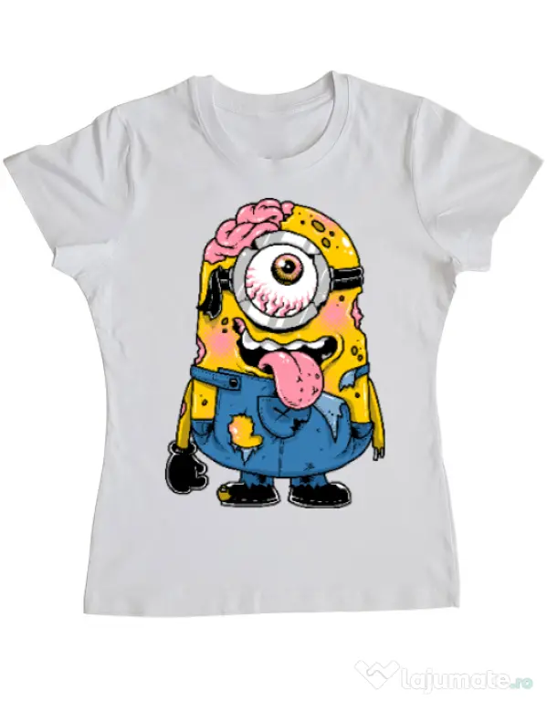 Tricou ADLER dama Zombie minion Alb